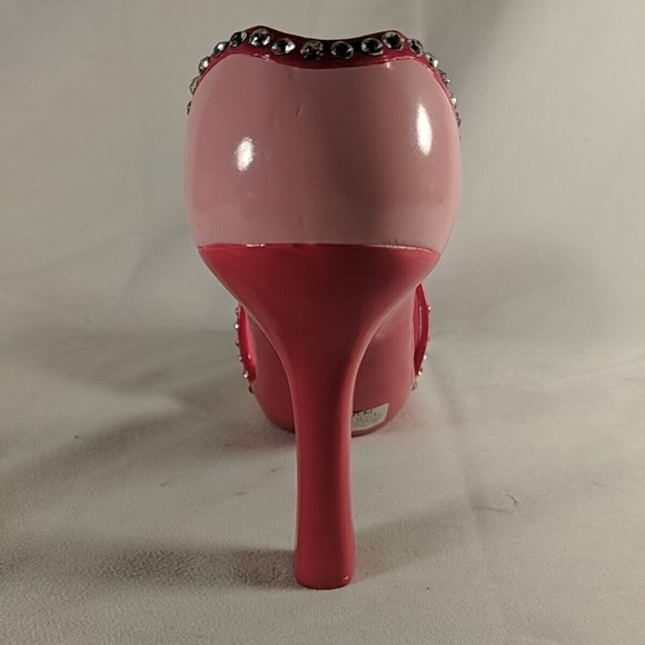 Breast Cancer Awareness Pink Ribbon Stiletto High Heel Bottle Holder Rest Wine - Picture 9 of 16